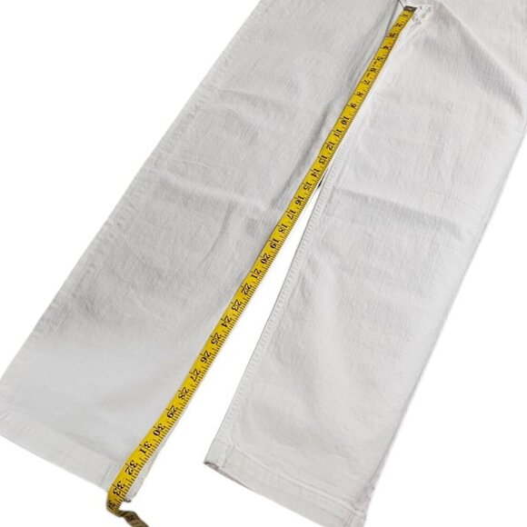 MOTHER The Stud Finder Sneak High-Rise Wide-Leg Jeans, Carpenter, White, 25, NWT - Picture 6 of 14